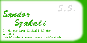 sandor szakali business card