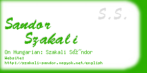 sandor szakali business card